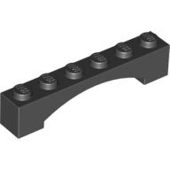 Lego kostka (kostička) most oblouk 1x6, černá (4620763)